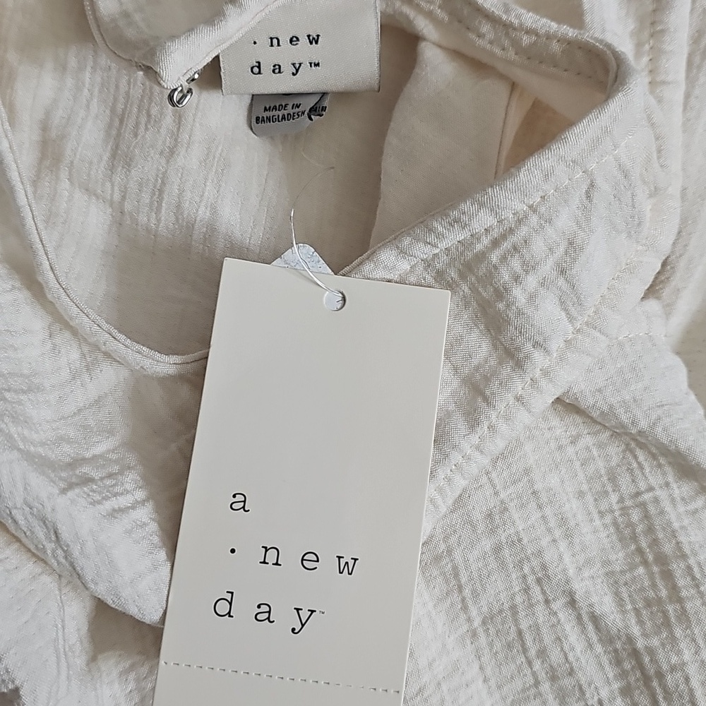 A New Day Women's Modern Gauze Jumpsuit Cream - Picture 6 of 6